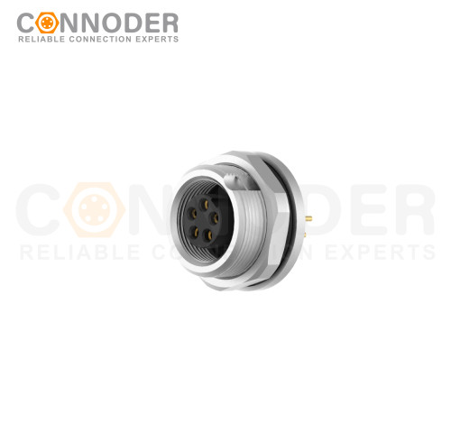 Wholesale M9 8 Pin Circular Connectors Board Rear Mount Female Socket PCB Style, Solder, Front Fastened