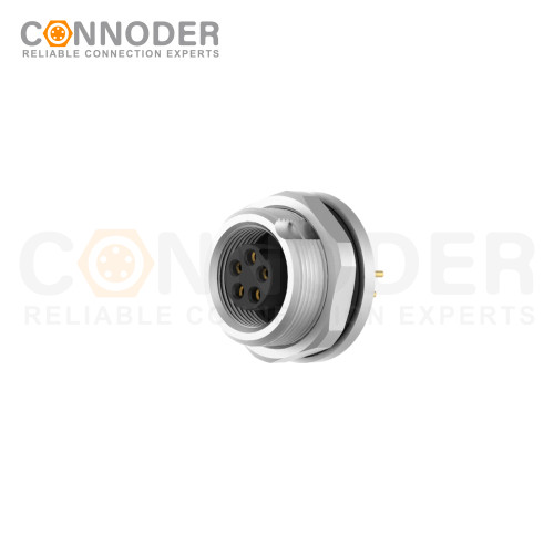 Wholesale M9 8 Pin Circular Connectors Board Rear Mount Female Socket PCB Style, Solder, Front Fastened