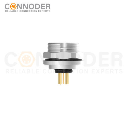 Wholesale M9 8 Pin Circular Connectors Board Rear Mount Female Socket PCB Style, Solder, Front Fastened