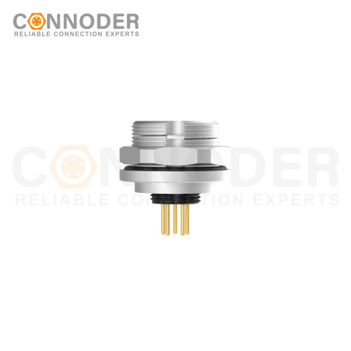 Wholesale M9 8 Pin Circular Connectors Board Rear Mount Female Socket PCB Style, Solder, Front Fastened