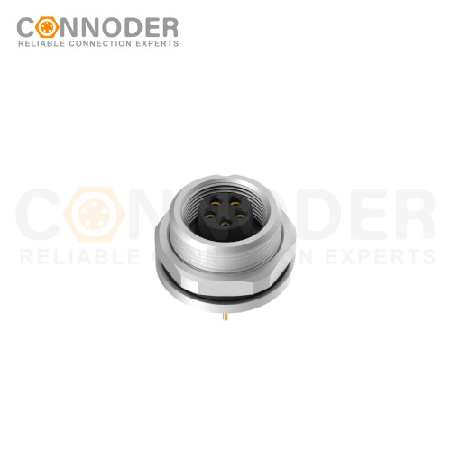 Wholesale M9 8 Pin Circular Connectors Board Rear Mount Female Socket PCB Style, Solder, Front Fastened