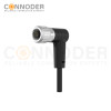 M9 Female Sensor Connecting-Right Angle Overmolded Cable,UL, PUR, black,Solder Connection