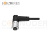M9 Female Sensor Connecting-Right Angle Overmolded Cable,UL, PUR, black,Solder Connection