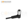 M9 Female Sensor Connecting-Right Angle Overmolded Cable,UL, PUR, black,Solder Connection