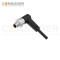 M9 Male Sensor Connecting-Right Angle Overmolded Cable,UL, PUR, black,Solder Connection