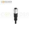 M9 Female Cable Connector-Straight Overmolded Cable,UL, PUR, black,Solder Connection,A code,