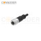 M9 Female Cable Connector-Straight Overmolded Cable,UL, PUR, black,Solder Connection,A code,