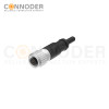M9 Female Cable Connector-Straight Overmolded Cable,UL, PUR, black,Solder Connection,A code,