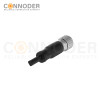M9 Female Cable Connector-Straight Overmolded Cable,UL, PUR, black,Solder Connection,A code,