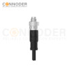 M9 Male Cable Connector-Straight Overmolded Cable,UL, PUR, black,Solder Connection,A code,