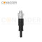 M9 Male Cable Connector-Straight Overmolded Cable,UL, PUR, black,Solder Connection,A code,