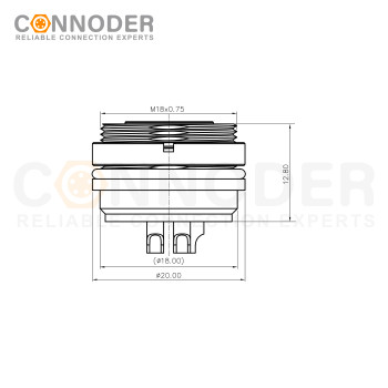 Wholesale M16 Female 2-24 Pin Circular Connector |  Waterproof Straight Solder Cable Front Fastened Industrial Automation Connector(M18*0.75)