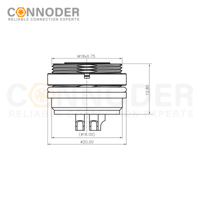 Wholesale M16 Female 2-24 Pin Circular Connector |  Waterproof Straight Solder Cable Front Fastened Industrial Automation Connector(M18*0.75)