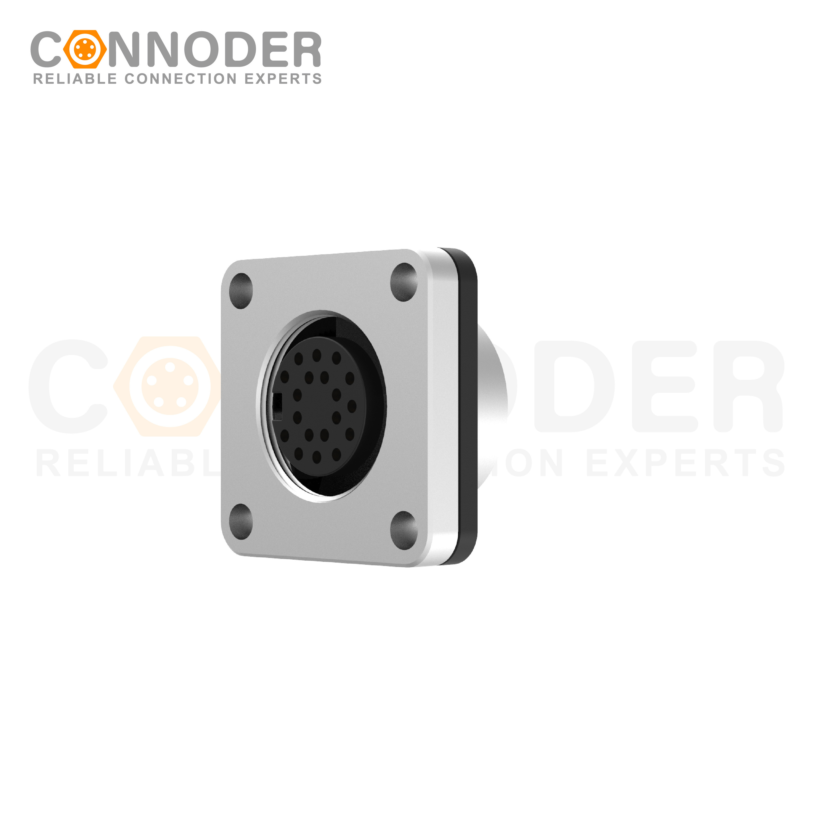 M16 Square Flange 16Pin Female Socket