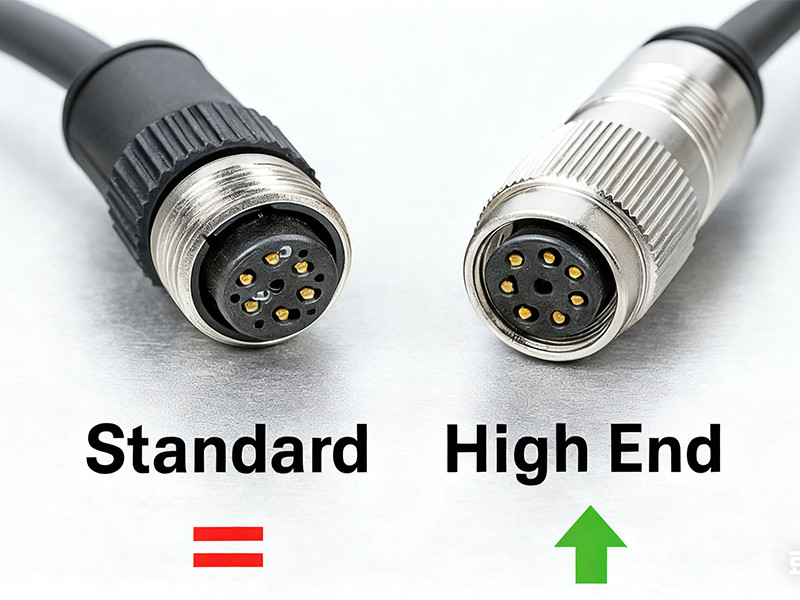 Price difference indication for the standard and high-end versions of the M16 circular connector