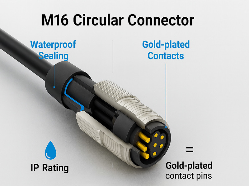 The internal structure of the M16 circular connector
