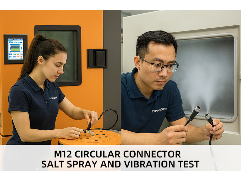M12 circular connector vibration and salt spray test