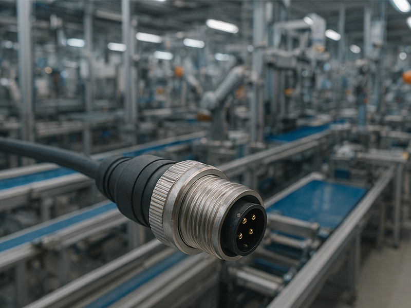 M12 connector structure and industrial application environment