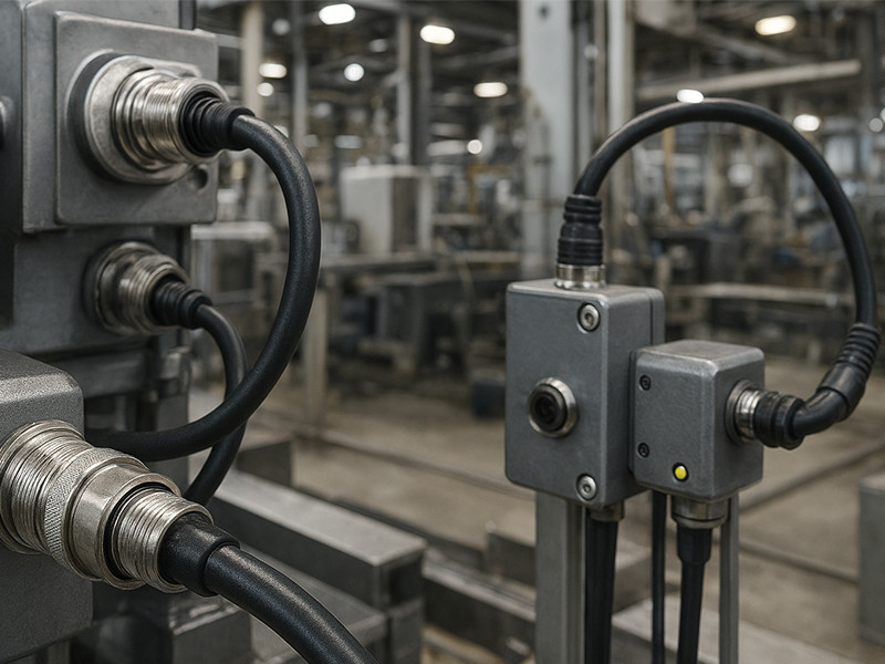 M12 circular connectors on mechanical and on-site equipment