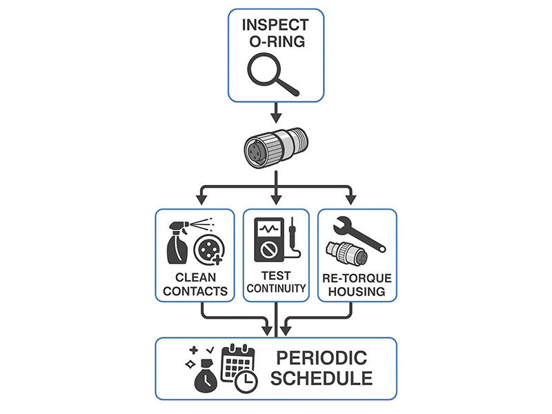 Step-by-step flowchart for daily inspections (sealing, grounding, testing)