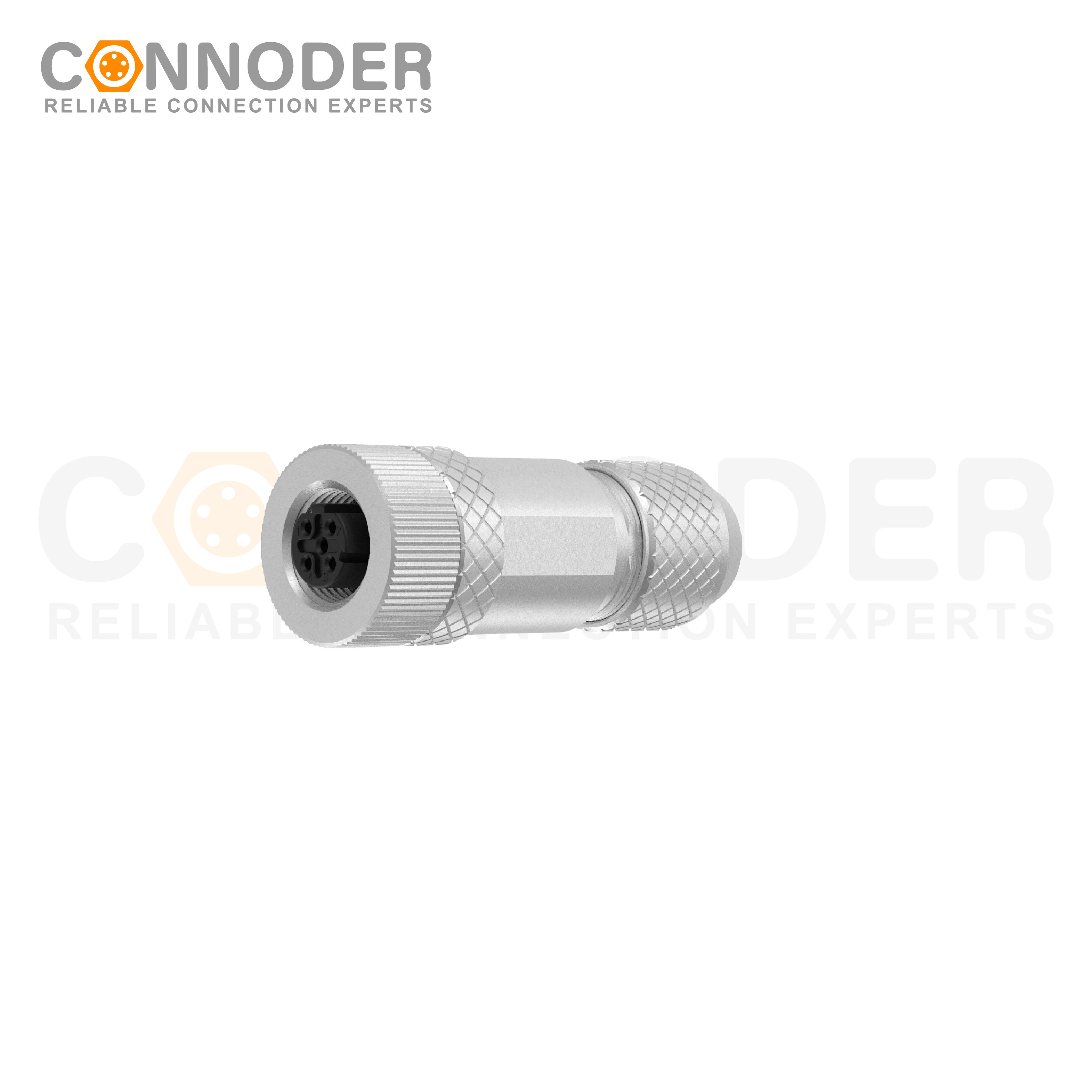 M12 D Female 4 Pin Circular Connector