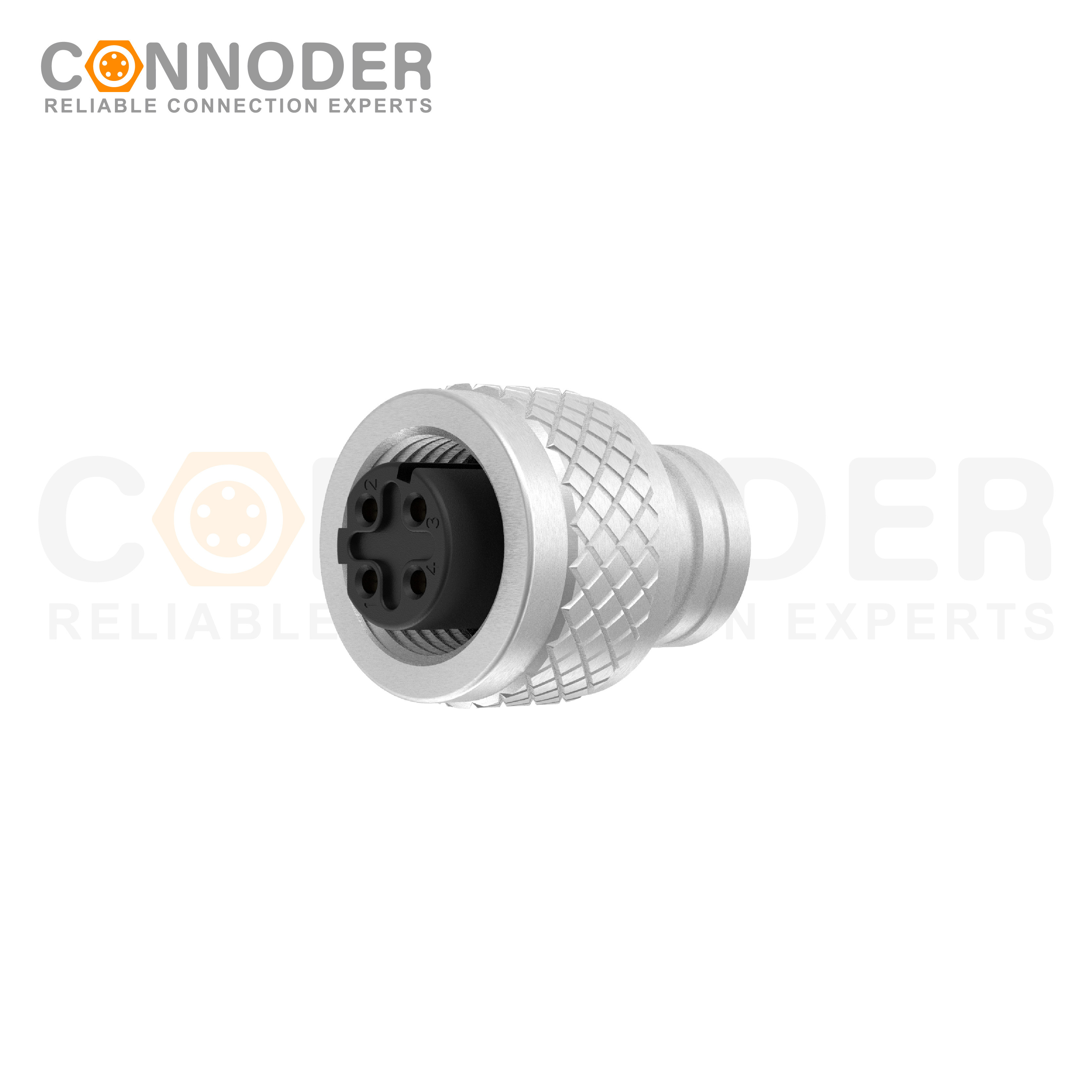 M12 D Female 4 Pin Circular Connector