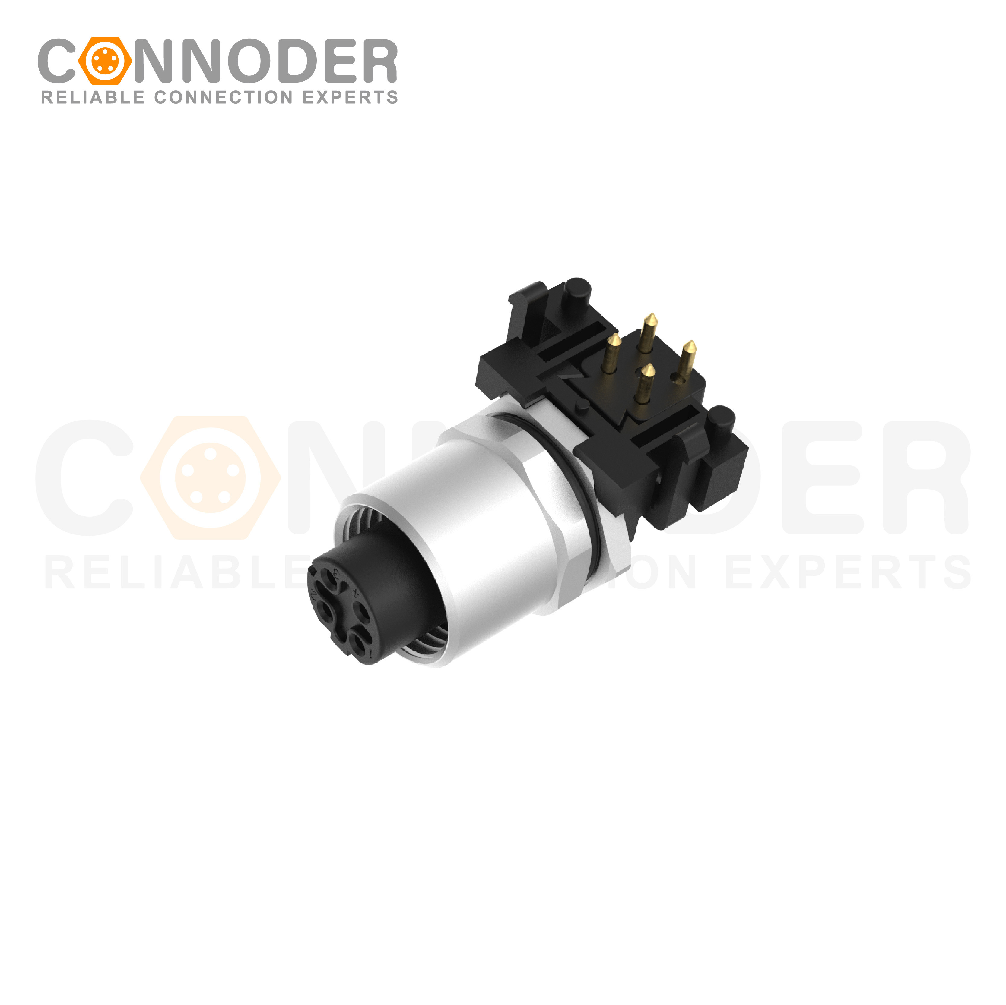 M12 D Female 4 Pin Circular Connector