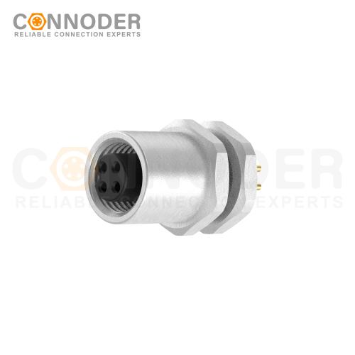 Wholesale M5 Female 3 Pin Circular Connector | Board Front Mount Female Socket PCB Style, Solder, Rear Fastened
