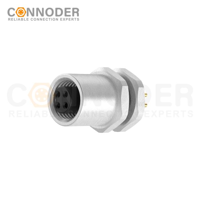 Wholesale M5 Female 3 Pin Circular Connector | Board Front Mount Female Socket PCB Style, Solder, Rear Fastened