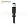 M5 Female Cable Sensor Connecting Cables Straight Overmolded Cable,UL, PUR, black,Solder Connection,A code