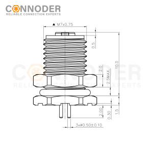 Wholesale M5 Female 3 Pin Circular Connector | Board Rear Mount Female Socket PCB Style, Solder, Front Fastened