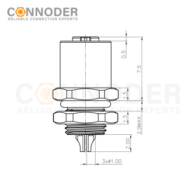 Wholesale M5 Female Circular Connector | Panel Mount,Solder Connection, Rear Fastened