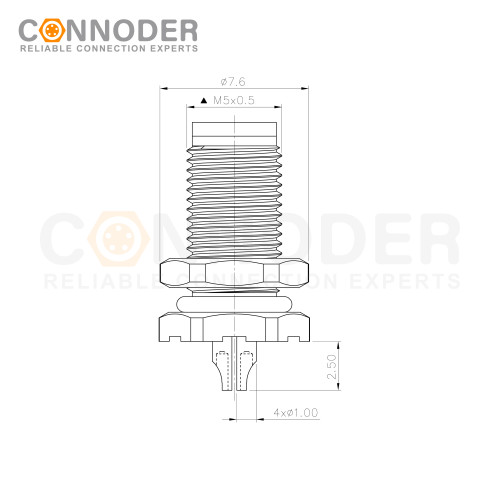 Wholesale M5 Male Circular Connector | Panel Mount,Solder Connection, Rear Fastened