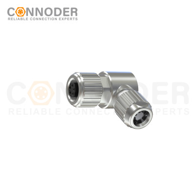 M9 Circular Connector Female End, Bent Pin Type, All - metal Shell, 2 - 8P, Wire - soldering Type