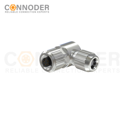 M9 Circular Connector Female End, Bent Pin Type, All - metal Shell, 2 - 8P, Wire - soldering Type