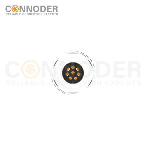 M9 connecting cable, male end (wire - end style), 2 - 8P, wire - soldering type