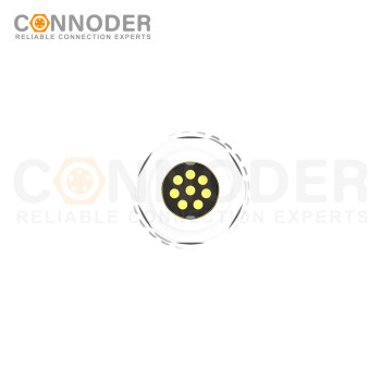 M9 connecting cable, female end (wire - end style), 2 - 8P, wire - soldering type