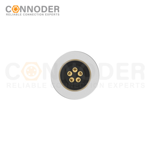 M9 circular connector male end, panel - type, rear - panel mounting, 2 - 8P wire - soldering type, M12x0.5