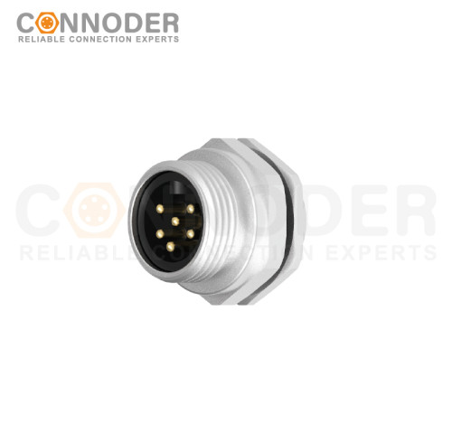 7/8 circular connector male panel - type front - panel installation, 3 - 6 cores wire - welding type, 7/8 - 16UNF
