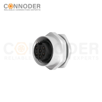 7/8 circular connector female panel - type, front - panel installation, 3 - 6 cores, wire - welding style, 7/8 - 16UNF