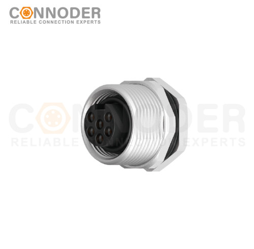 7/8 circular connector female, panel - mount, rear - panel installation, 3 - 6 cores, wire - welding type, 7/8 - 16UNF