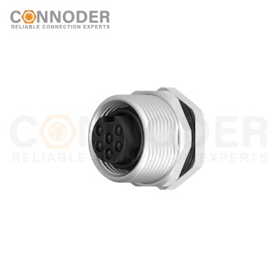 7/8 circular connector female, panel - mount, rear - panel installation, 3 - 6 cores, wire - welding type, 7/8 - 16UNF