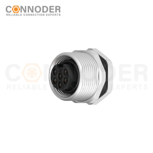 7/8 circular connector female, panel - mount, rear - panel installation, 3 - 6 cores, wire - welding type, 7/8 - 16UNF