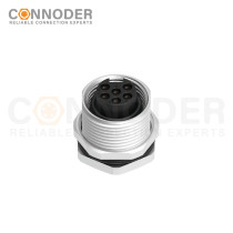 7/8 circular connector female, panel - mount, rear - panel installation, 3 - 6 cores, wire - welding type, 7/8 - 16UNF