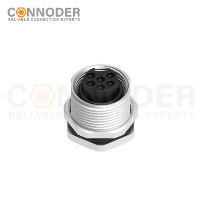 7/8 circular connector female, panel - mount, rear - panel installation, 3 - 6 cores, wire - welding type, 7/8 - 16UNF