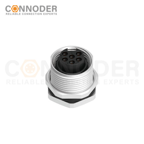 7/8 circular connector female, panel - mount, rear - panel installation, 3 - 6 cores, wire - welding type, 7/8 - 16UNF
