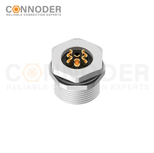 7/8 circular connector female, panel - mount, rear - panel installation, 3 - 6 cores, wire - welding type, 7/8 - 16UNF