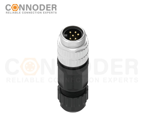 7/8 circular connector male, straight type, plastic - assembled, 3 - 6 cores, screw - type, 7/8 - 16UNF