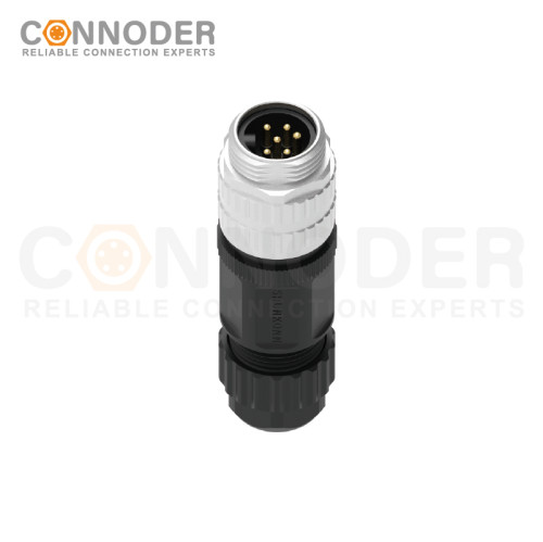 7/8 circular connector male, straight type, plastic - assembled, 3 - 6 cores, screw - type, 7/8 - 16UNF