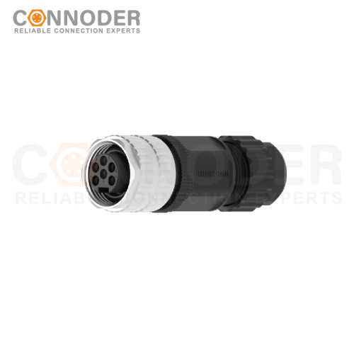 7/8 circular connector female, straight type, plastic - assembled, 3 - 6 cores, screw - type, 7/8 - 16UNF